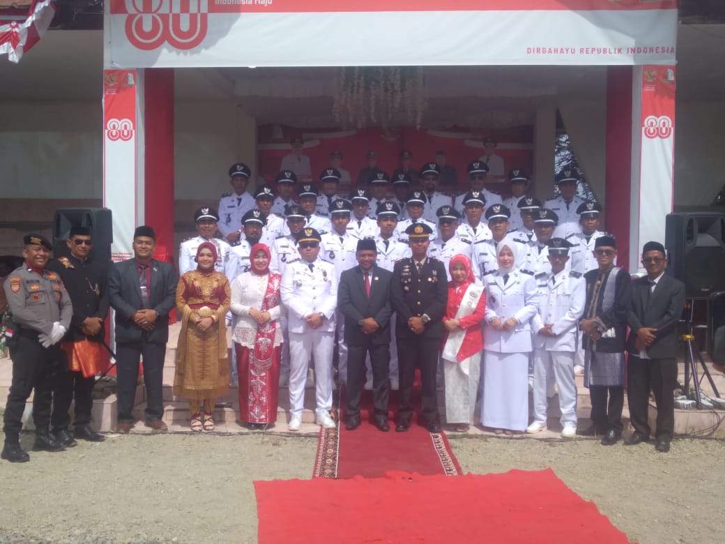 Said Mudhar Pimpin Upacara HUT Ke-80 RI Di Seunagan Timur