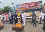 Usai Upacara HUT Ke-80 RI, Polres Agara Musnahkan Sabu Dan Ganja