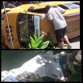 Angkot Terguling, Satu Penumpang Tewas