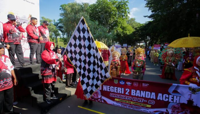 Ribuan Pelajar Meriahkan Pawai Budaya Kemerdekaan Di Banda Aceh