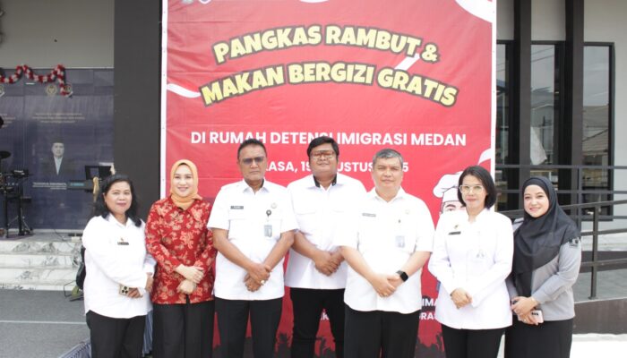 Semarak HUT Ke-80 RI, Rudenim Medan Gelar Pangkas Rambut Dan MBG