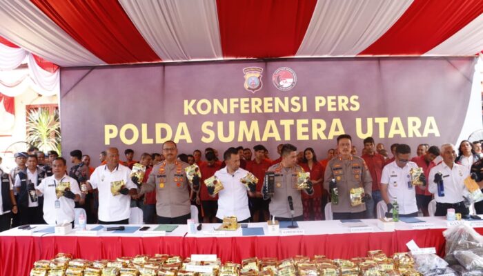 Polda Sumut, Polres Langkat Dan Binjai Ungkap 429 Kasus, Sita 206 Kg Sabu Dan Puluhan Ribu Ekstasi