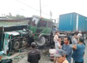 Truk Interculer Dan Minibus Terlibat Laka Beruntun Di Jalan Medan-P.Siantar, 7 Luka-luka