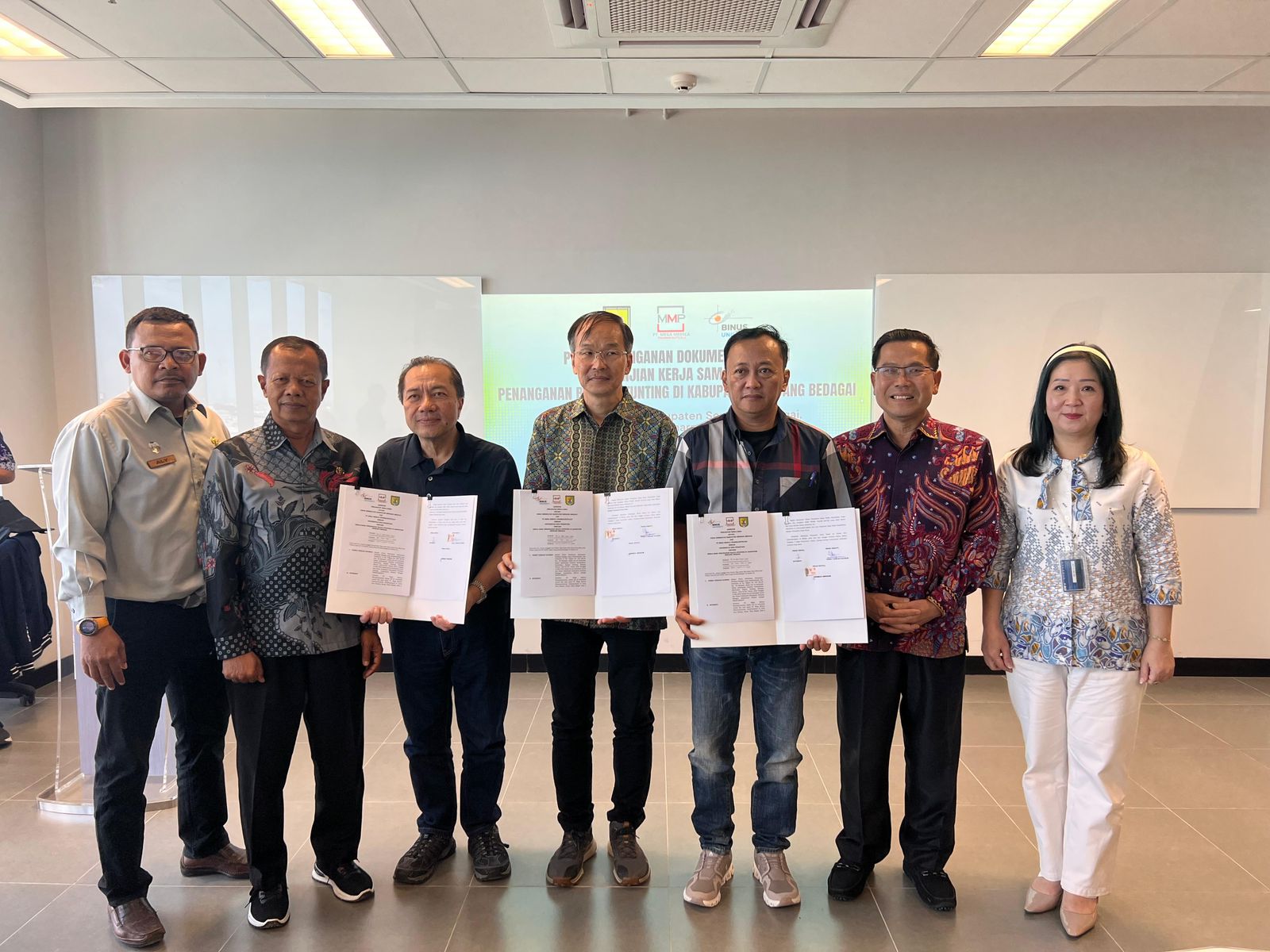 Targerkan Stunting Nol Persen 2030, Pemkab Sergai, MMP, Binus Tandatangani Dokumen Adendum Stunting