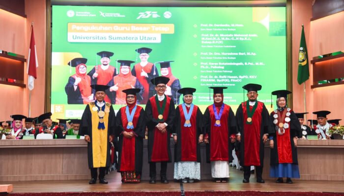 USU Tambah Lima Guru Besar Tetap, Prof Muryanto Amin Berharap Profesor Lahirkan Riset Berdampak