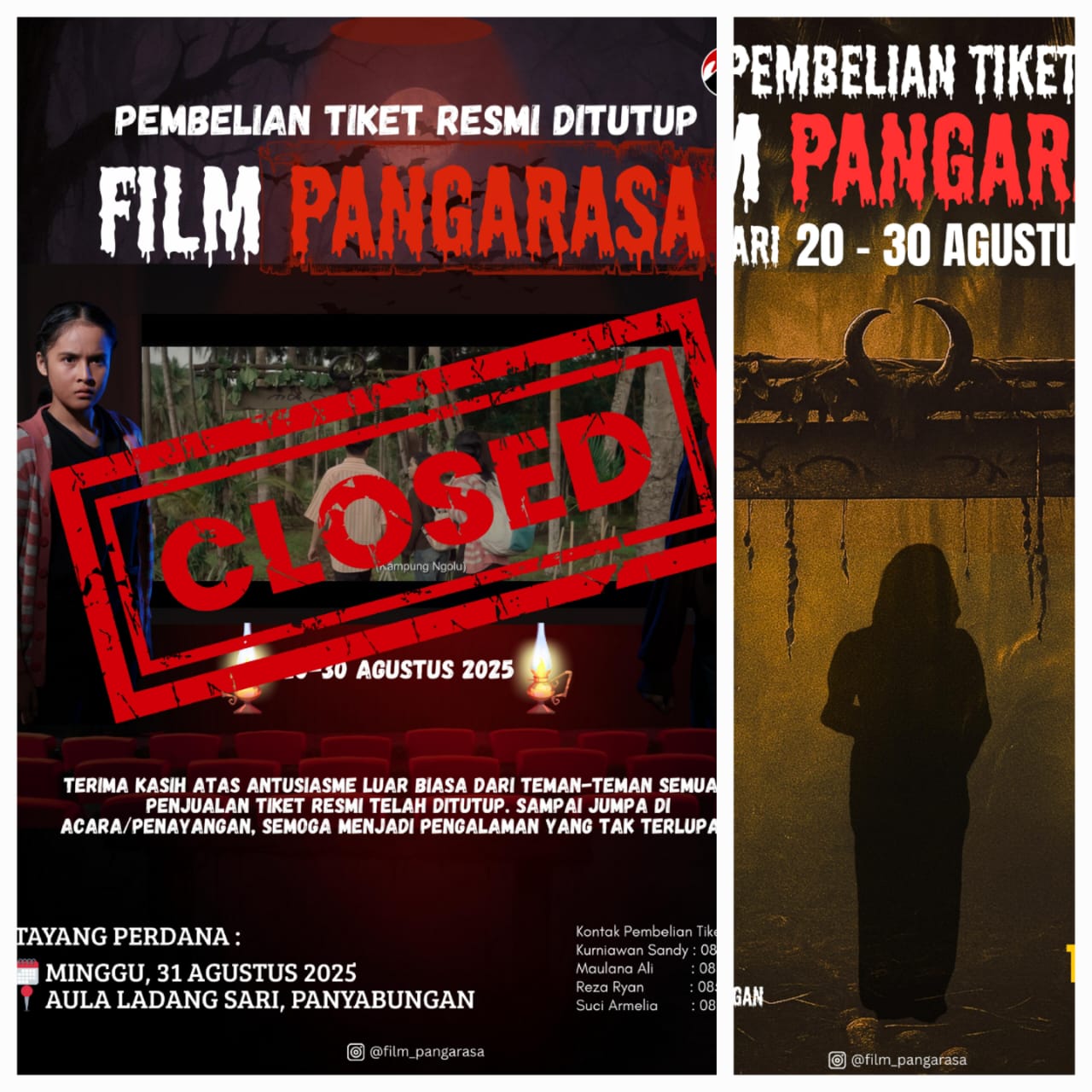Tiket Cinema “Pangarasa” Sold Out