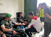 Meriahkan HUT Ke-80 RI, Yonif TP 857/GG Gelar Donor Darah