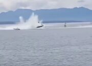 Tabrakan Hebat Warnai Awal GP F1 Powerboat Danau Toba 2025