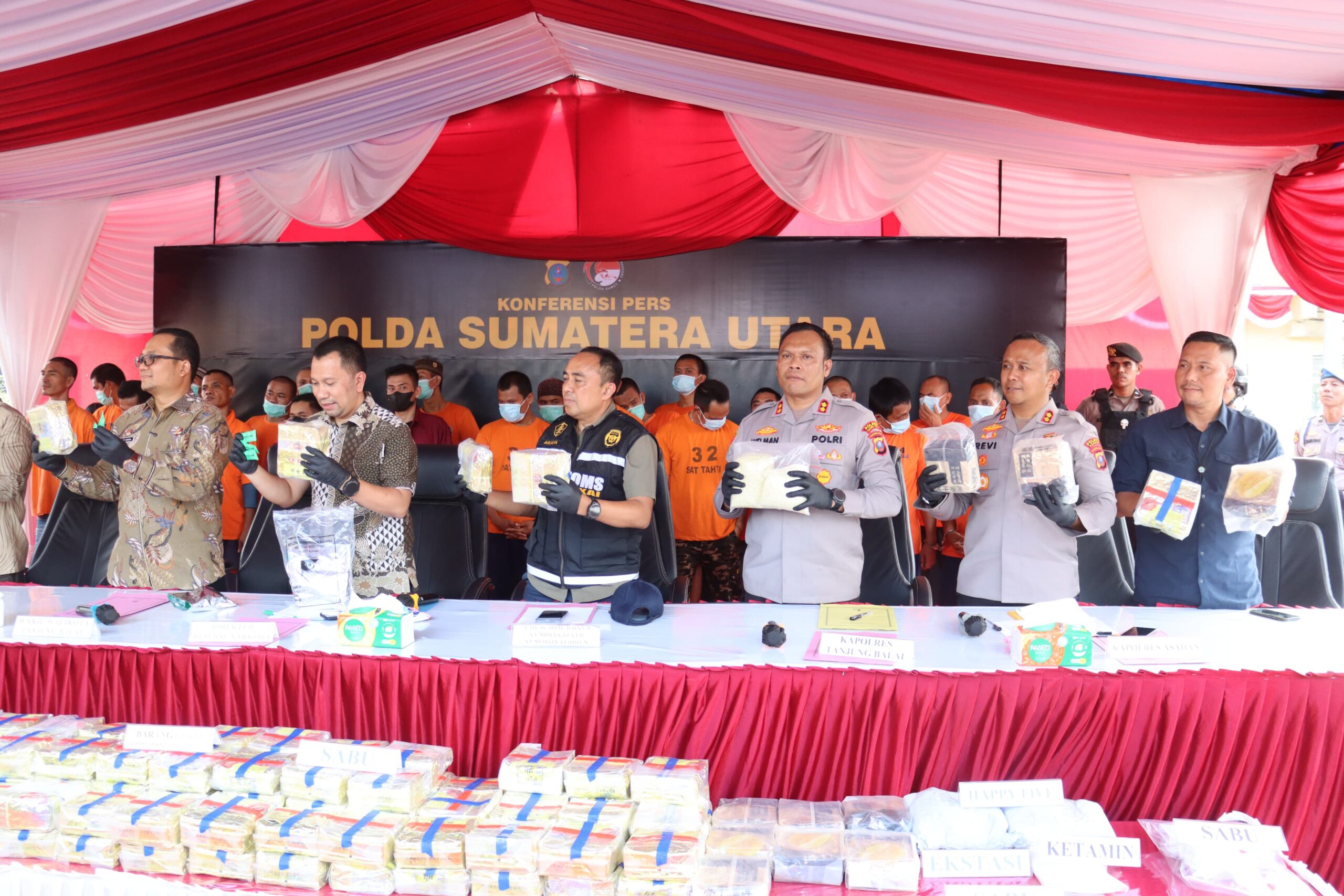 Mencengangkan, 473 Kg Sabu Dan 110 Ribu Ekstasi Diamankan Polda Sumut