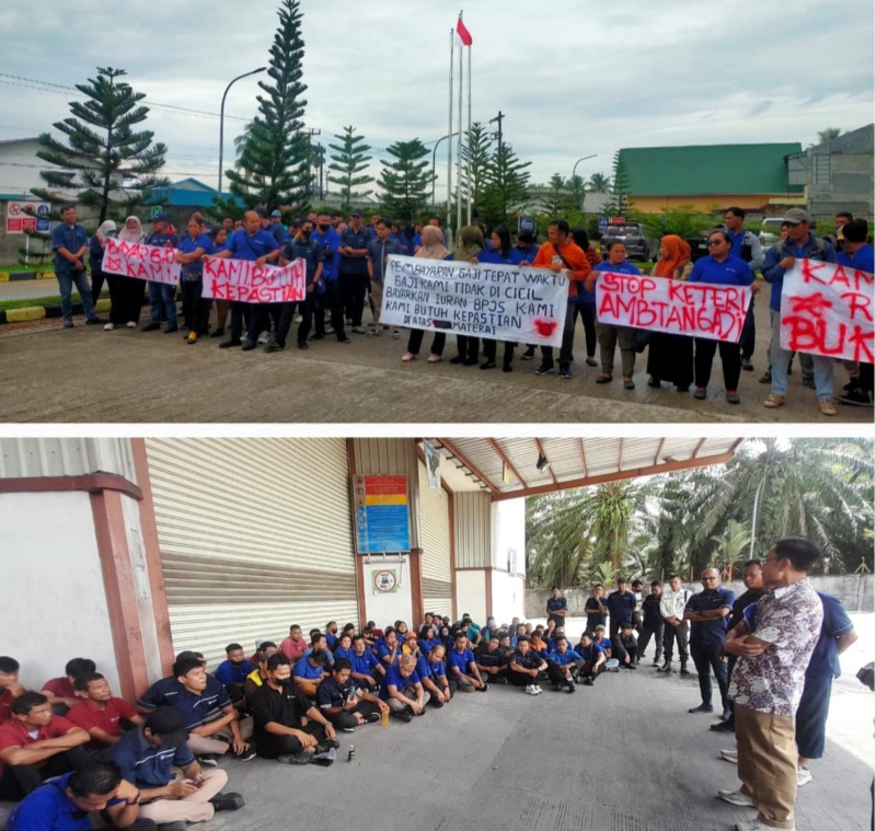 107 Buruh PT Namasindo Plas Medan Gelar Aksi Mogok Kerja