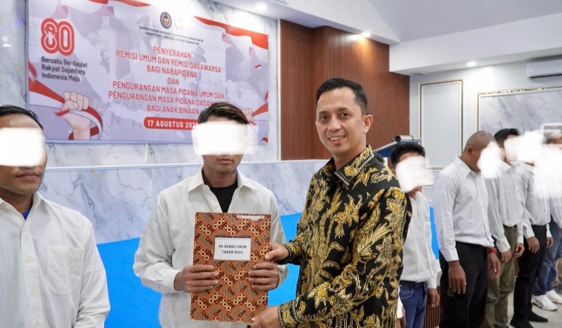 Remisi HUT RI, 94 Warga Binaan Rutan Medan Hirup Udara Bebas