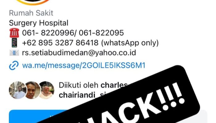 Instagram Rumah Sakit Setia Budi Di-hack, Pelaku Minta Transfer Baru Bisa Mendaftar