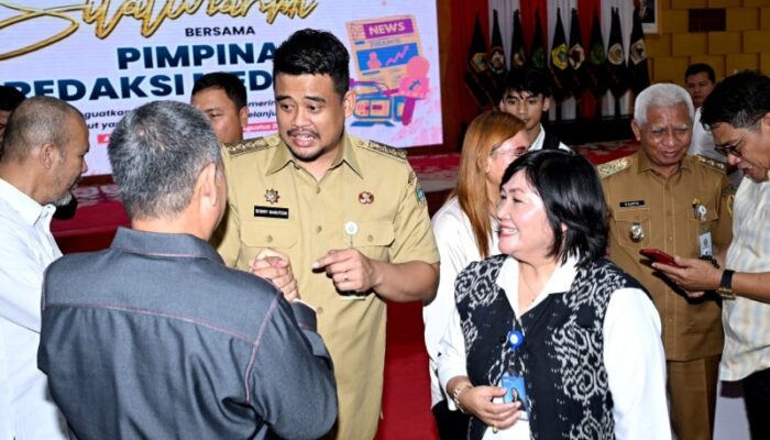 Silaturahmi Dengan Pemred Media, Gubsu Minta OPD Terbuka Kepada Wartawan