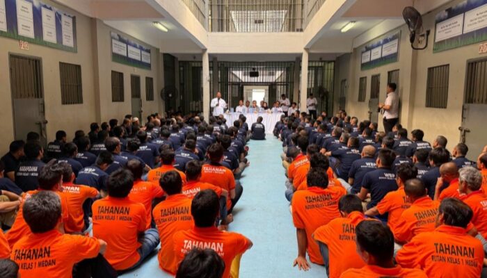 400 Warga Binaan Rutan Medan Ikuti Penyuluhan HAM