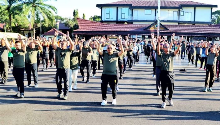 Bupati Simalungun Olahraga Bersama Danrem 022/PT