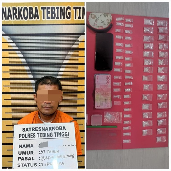 Pengedar 63 Paket Sabu Dibekuk Satresnarkoba Tebingtinggi