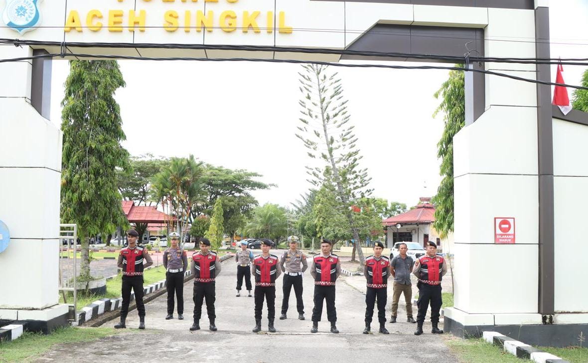 Polres Aceh Singkil Gelar Simulasi Pengamanan Markas