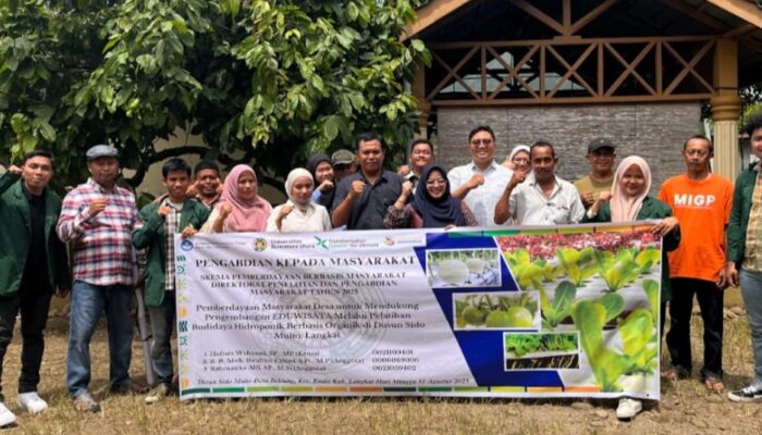 Tim Pengabdian Masyarakat USU Kembangkan Eduwisata Hidroponik Organik Di Langkat