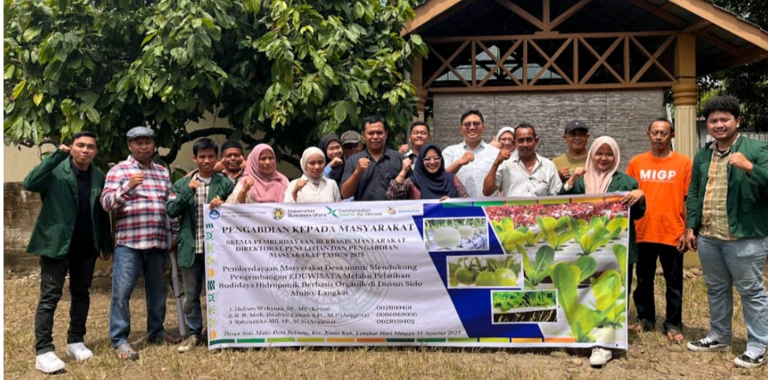 Tim Pengabdian Masyarakat USU Kembangkan Eduwisata Hidroponik Organik Di Langkat