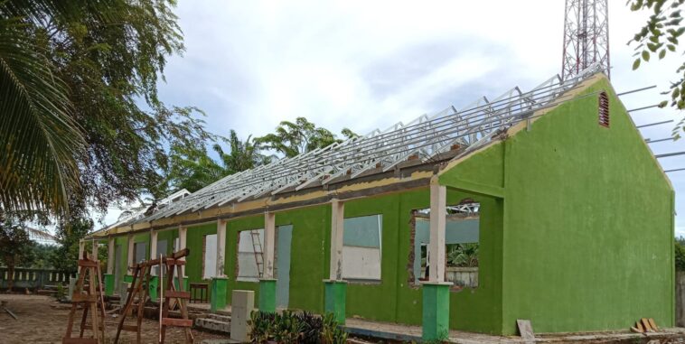 Progres Rehab SMAN 2 Simpang Kiri, Pemasangan Rangka Baja