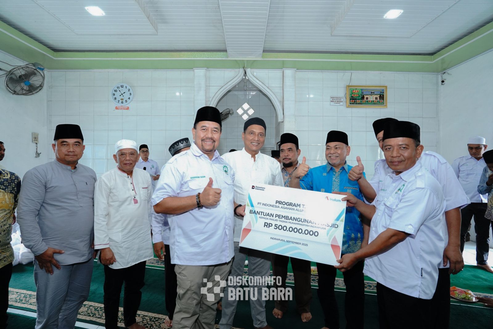 PT Inalum Bantu Pembangunan Masjid Taqwa Muhammadiyah
