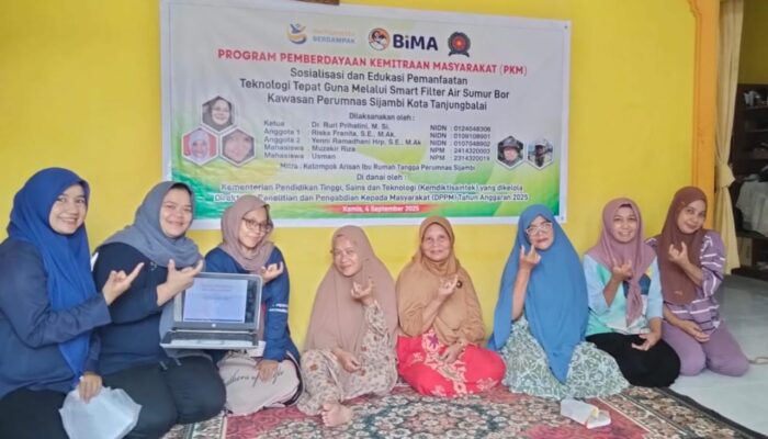 Tim Dosen Unpab Bantu Warga Tanjungbalai Nikmati Air Bersih Lewat Smart Filter Air Sumur Bor