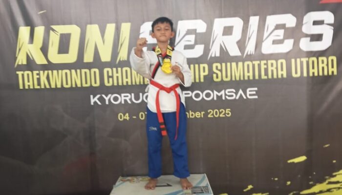 Atlet Taekwondo SD IT An Naas Binjai Raih Emas Di KONI Series-1 Sumut