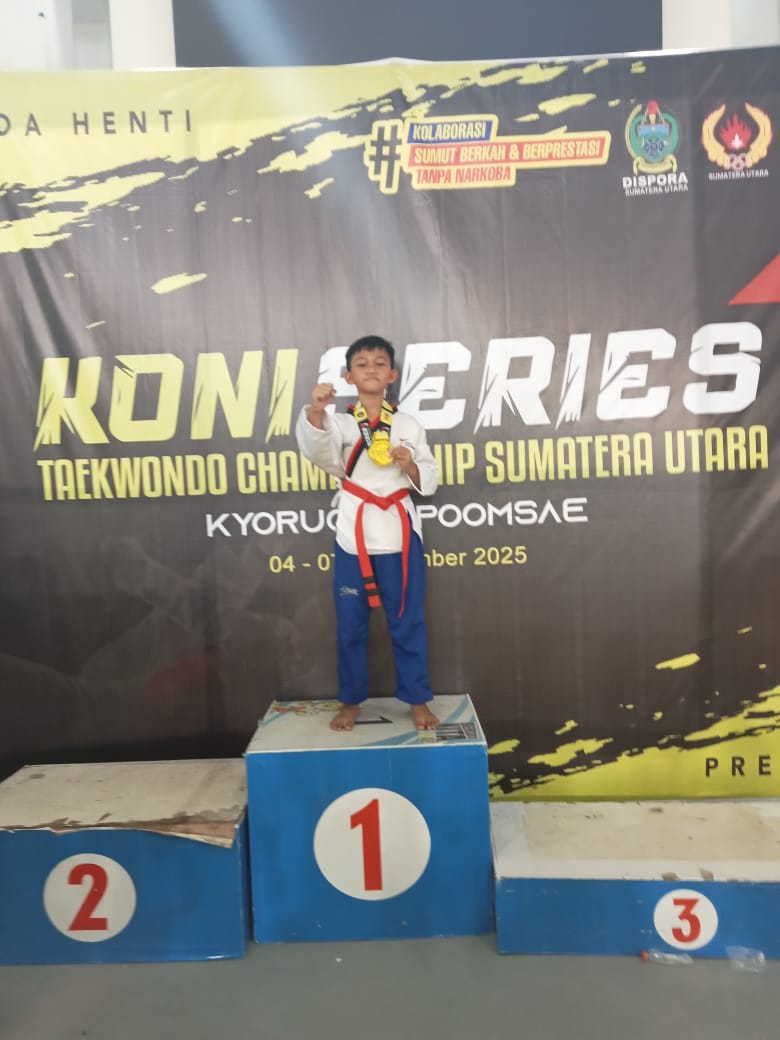 Atlet Taekwondo SD IT An Naas Binjai Raih Emas Di KONI Series-1 Sumut
