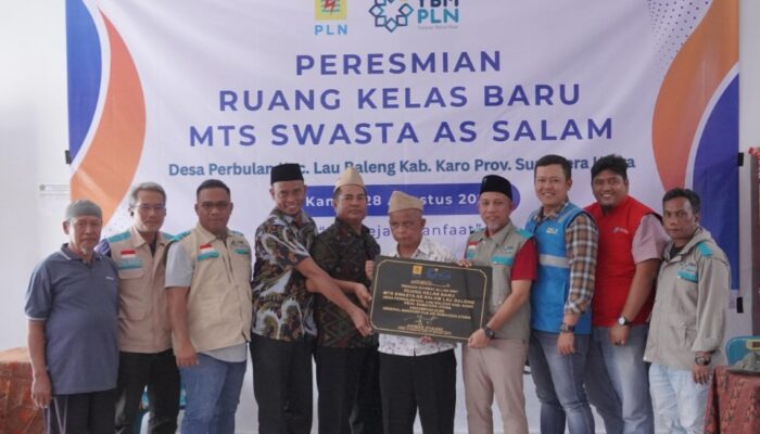 YBM PLN UID Sumut Salurkan Bantuan Fasilitas Ruang Belajar MTs As Salam Lau Baleng