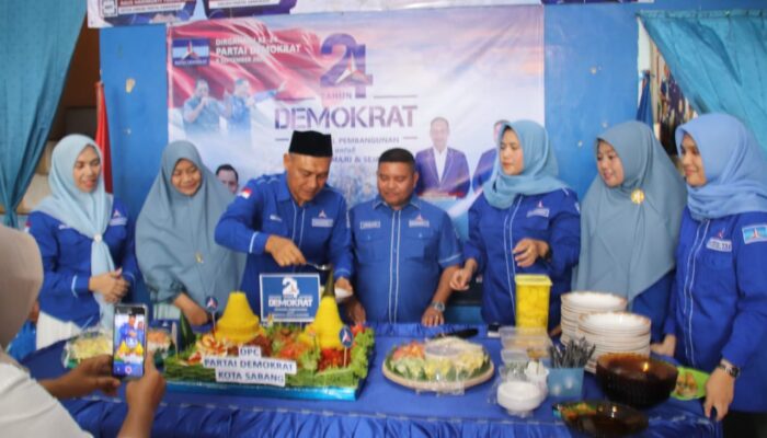 Nasi Tumpeng Memperingati HUT Ke 24 Partai Demokrat Di Sabang