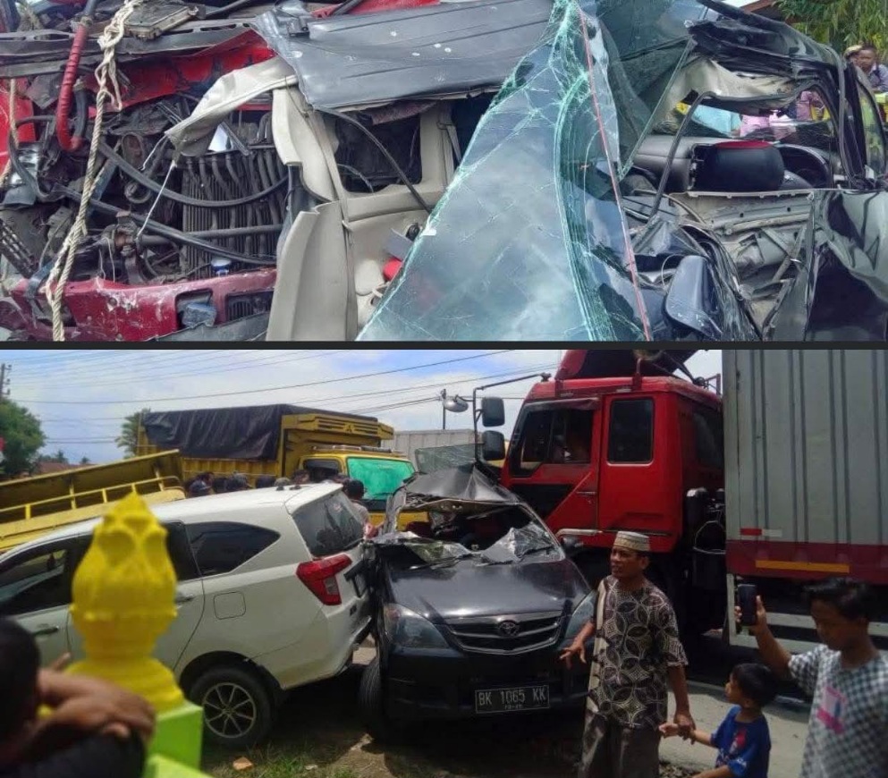 Tabrakan Beruntun Jalinsum Medan-Banda Aceh, Sopir Truk Dirujuk Ke RSUD Langsa