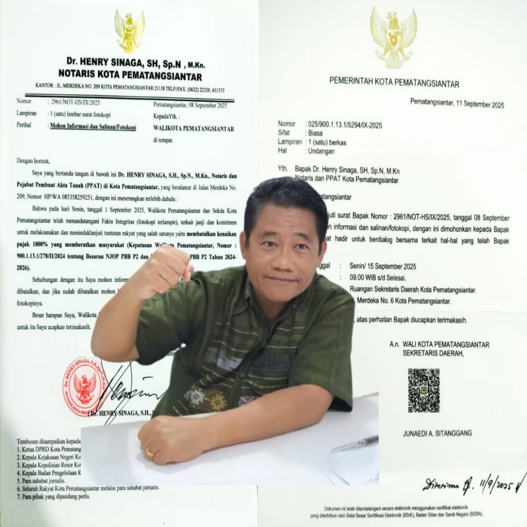 Kenaikan NJOP 1.000% Di Pematangsiantar, Notaris Diundang Dialog