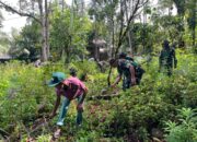 Warga Mane Dan Prajurit Batalyon TP-857/GG Gotong Royong Sambut HUT Ke-80 TNI