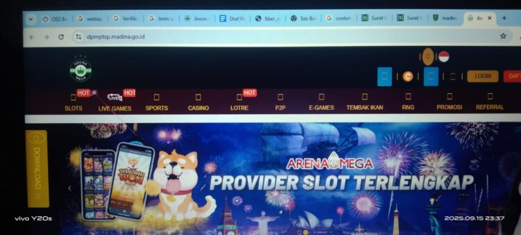 Situs Web DPMTSP Madina Diretas, Diduga Terpapar Judi Online