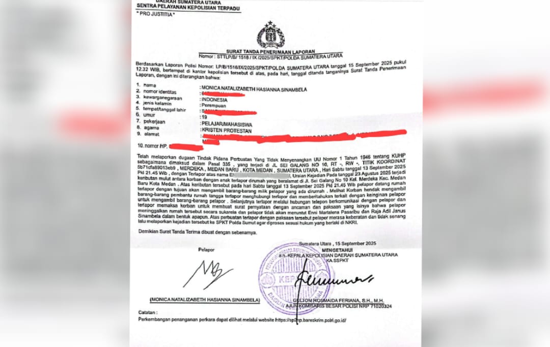 Mahasiswi Di Medan Laporkan Ibu Rumah Tangga Ke Polda Sumut