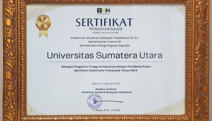 Prof Muryanto Amin Bawa USU Catat Rekor Paten Terbanyak
