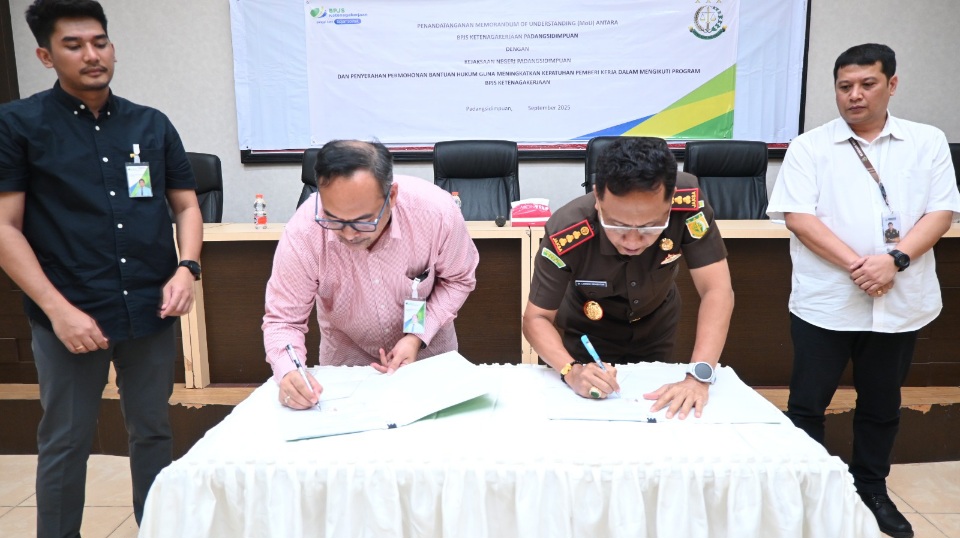 Kejari Padangsidimpuan Dan BPJS Ketenagakerjaan Teken MoU, Pastikan Perlindungan Hak Pekerja