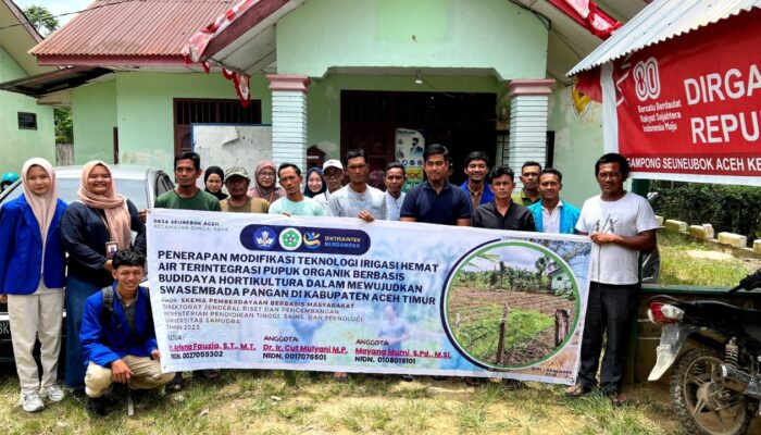 Dosen PKM Unsam Terapkan Teknologi Irigasi Hemat Air Dan Pupuk Organik Cair Di Aceh Timur