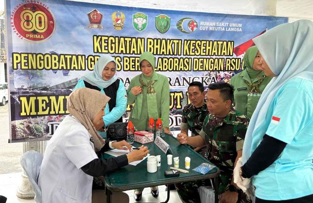 RSCM Langsa Dan Kodim 0104/Atim Gelar Bakti Kesehatan