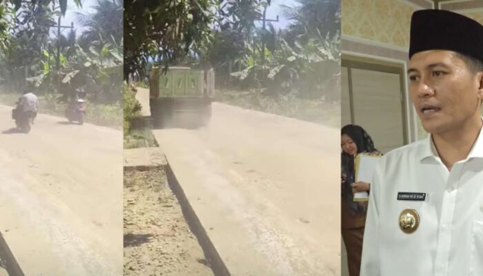 Warga Tantang Bupati H. Mirwan, Turun Tinjau Jalan Berdebu Dan Lumpur