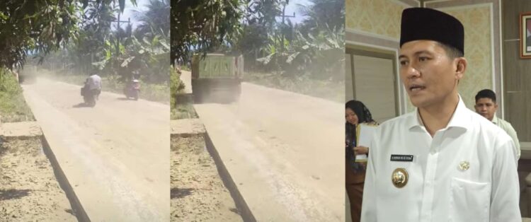 Warga Tantang Bupati H. Mirwan, Turun Tinjau Jalan Berdebu Dan Lumpur
