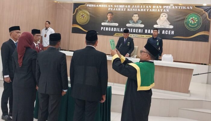 Tiga Pejabat Kesekretariatan PN Banda Aceh Dilantik