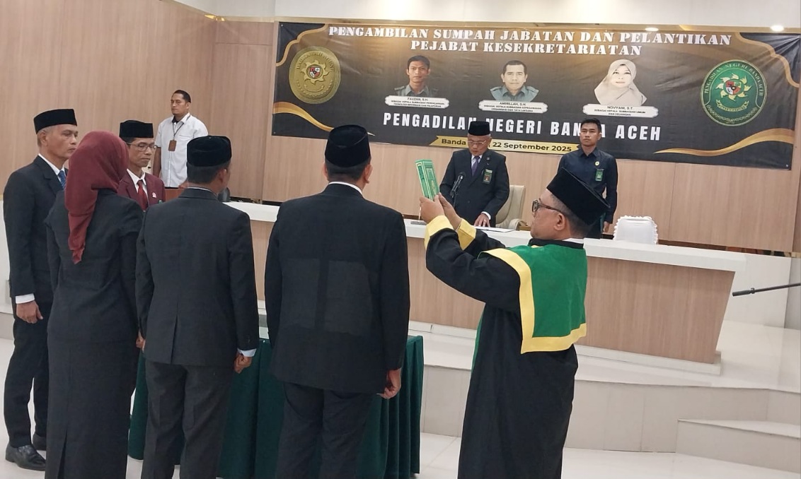 Tiga Pejabat Kesekretariatan PN Banda Aceh Dilantik