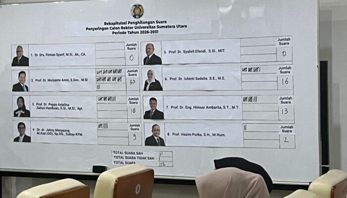 Pemilihan Calon Rektor USU, Prof Muryanto Amin Suara Tertinggi
