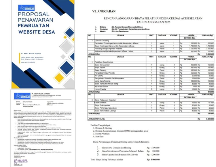 Pembuatan Website Desa Digital Di Aceh Selatan Terindikasi Mark Up