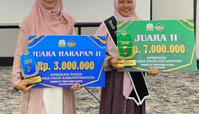 Tampil Maksimal, Aceh Timur Raih Dua Penghargaan Apresiasi Bunda PAUD