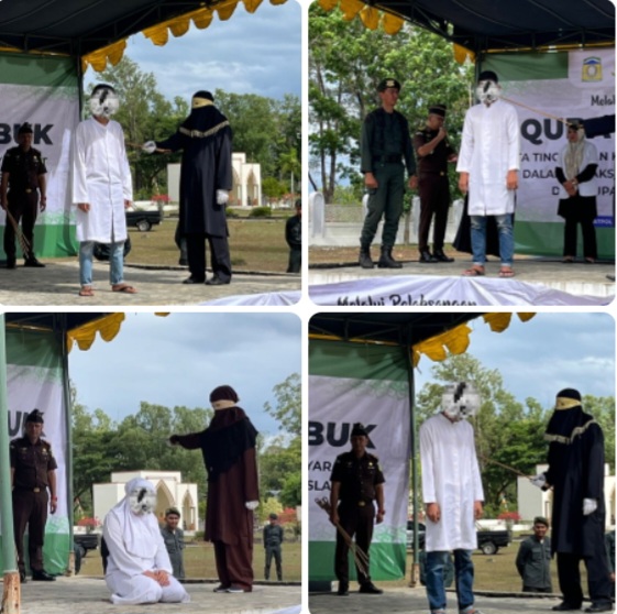 Empat Terhukum Jalani Uqubat Cambuk Di Halaman Masjid Al-Munawwarah Jantho