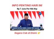 Hoaks Bansos Rp7 Juta Per NIK Catut Nama Prabowo