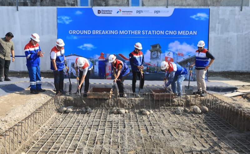 Pertama Di Medan, Zakiyuddin Harahap Ground Breaking Pembangunan Mother Station CNG