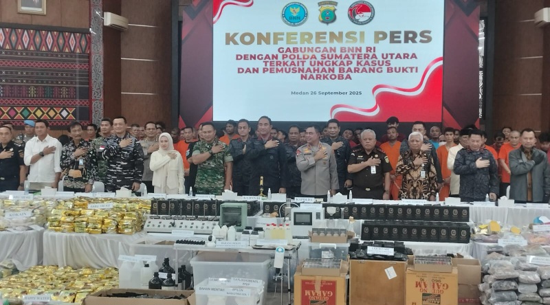 BNN, Polda Sumut Dan Polda Aceh Amankan 1,7 Ton Narkotika, 6.004 Tersangka Ditangkap